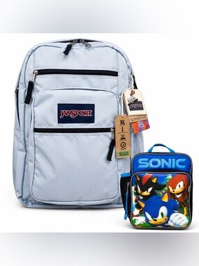 JanSport Big Student Backpack NWT + Sonic Lunch Box Bundle Kids